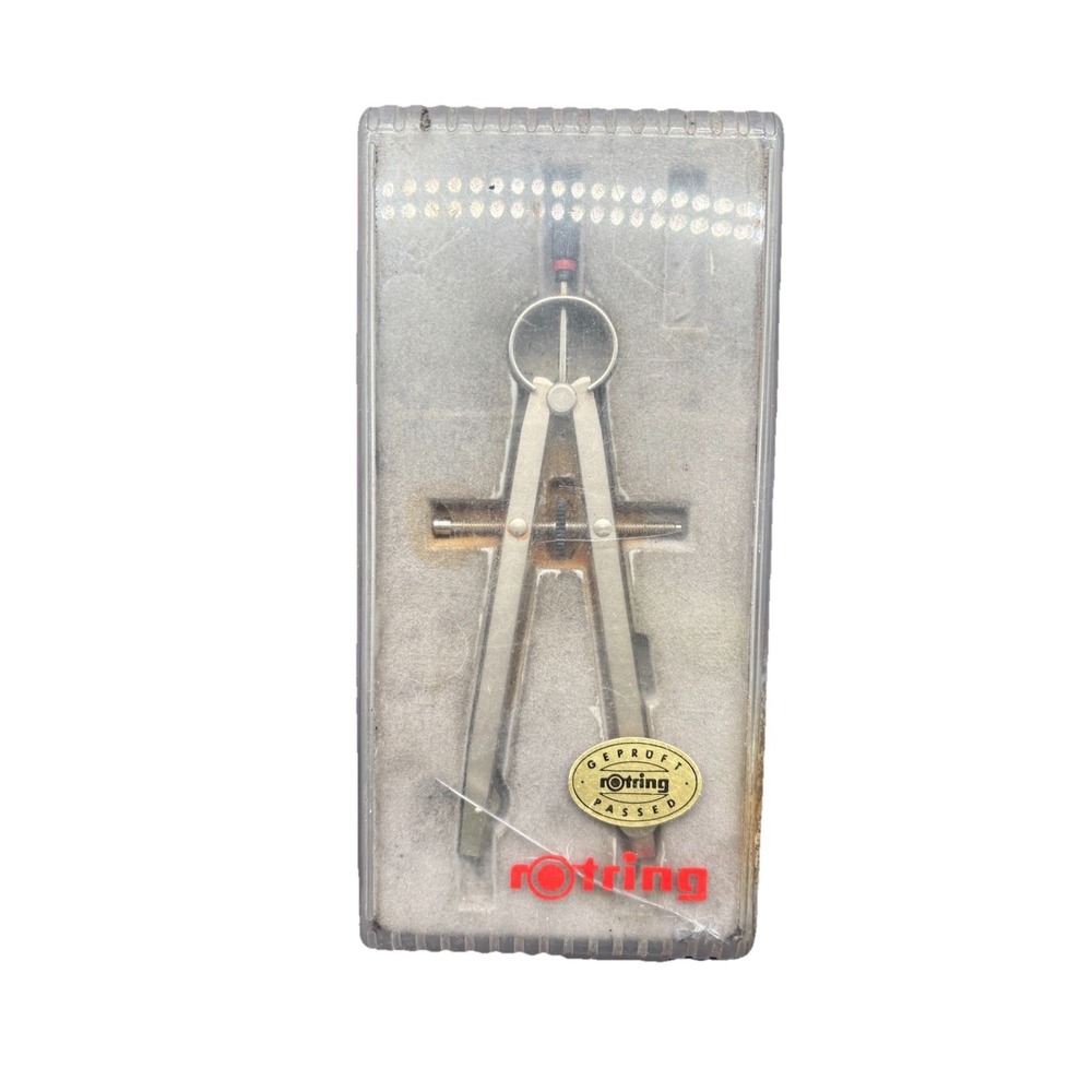 Rotring Drafting Compass GEPRÜFT PASSED West Germany w/ Case Tested Vintage